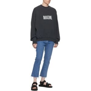 Remi Relief Japanese Stretch Denim Bootcut Used Blue Cut Off Jeans Size Small